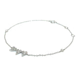 (LD) Pulsera con diamantes de laboratorio en oro blanco 10kt. 18cm D-0.20Cts.