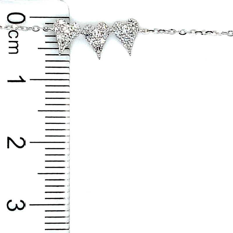 (LD) Pulsera con diamantes de laboratorio en oro blanco 10kt. 18cm D-0.20Cts.