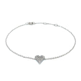 (LD) Pulsera con diamantes de laboratorio en oro blanco 10kt. 18cm D-0.15Cts.