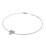 (LD) Pulsera con diamantes de laboratorio en oro blanco 10kt. 18cm D-0.15Cts.