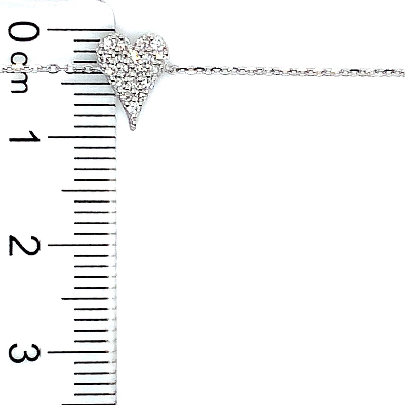 (LD) Pulsera con diamantes de laboratorio en oro blanco 10kt. 18cm D-0.15Cts.