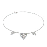(LD) Pulsera con diamantes de laboratorio en oro blanco 10kt. 18cm D-0.33Cts.