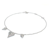 (LD) Pulsera con diamantes de laboratorio en oro blanco 10kt. 18cm D-0.33Cts.