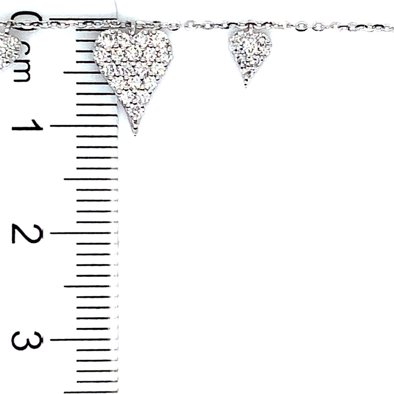 (LD) Pulsera con diamantes de laboratorio en oro blanco 10kt. 18cm D-0.33Cts.