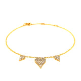 (LD) Pulsera con diamantes de laboratorio en oro amarillo 10kt. 18cm D-0.33Cts.