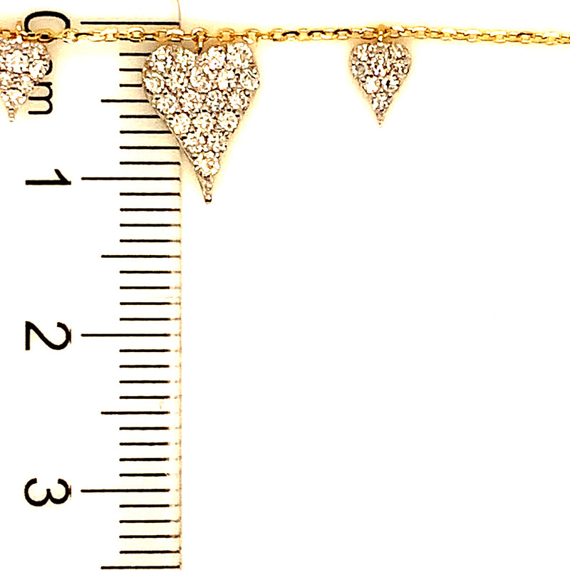 (LD) Pulsera con diamantes de laboratorio en oro amarillo 10kt. 18cm D-0.33Cts.