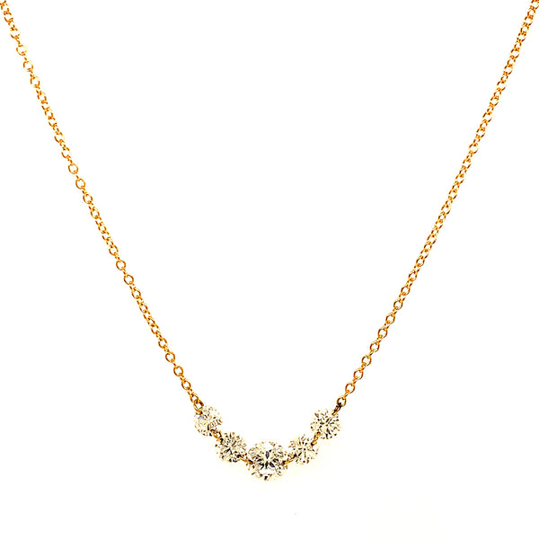 (LD) Collar con diamantes de laboratorio en oro amarillo 10kt.45cm D-1.00Cts.