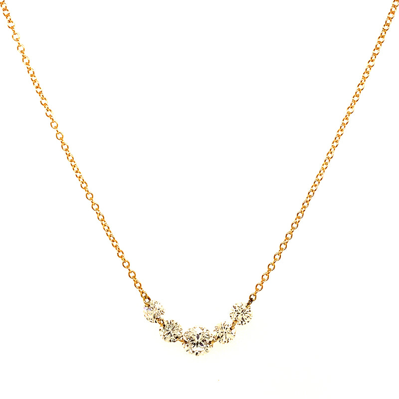 (LD) Collar con diamantes de laboratorio en oro amarillo 10kt.45cm D-1.00Cts.