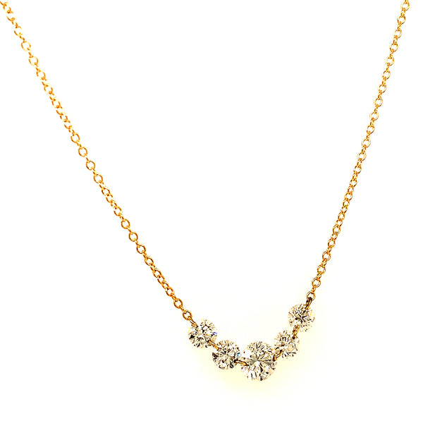 (LD) Collar con diamantes de laboratorio en oro amarillo 10kt.45cm D-1.00Cts.