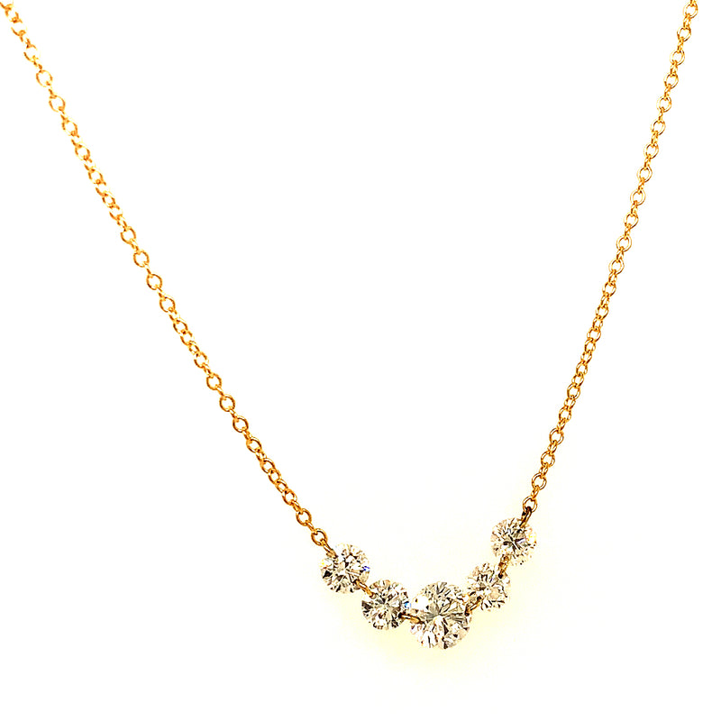 (LD) Collar con diamantes de laboratorio en oro amarillo 10kt.45cm D-1.00Cts.