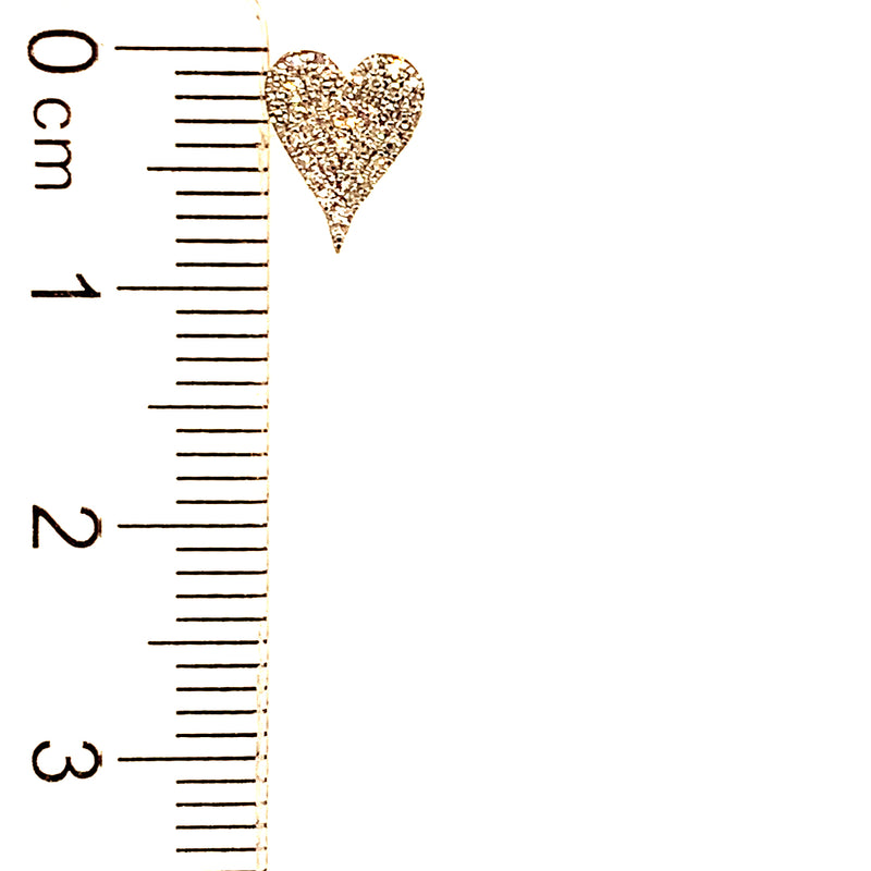 (LD) Aretes (corazón) con diamantes de laboratorio en oro amarillo 10kt. D-0.15Cts.