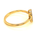 (LD) Anillo (corazón) con diamantes de laboratorio en oro amarillo 10kt. D-0.10Cts.