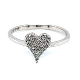 (LD) Anillo (corazón) con diamantes de laboratorio en oro blanco 10kt. D-0.10Cts.