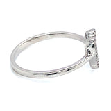 (LD) Anillo (corazón) con diamantes de laboratorio en oro blanco 10kt. D-0.10Cts.