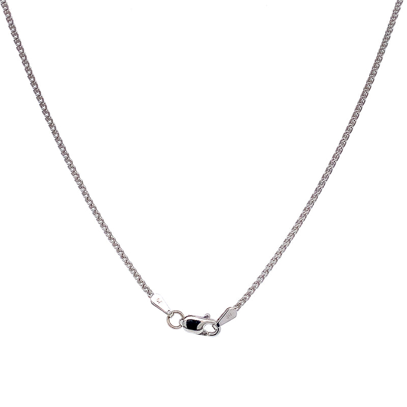 Collar de topacio azul, turquesas y diamantes en oro blanco 14kt.