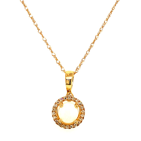 Collar de ópalo con diamantes en oro amarillo 14kt. ANTES: $625.00