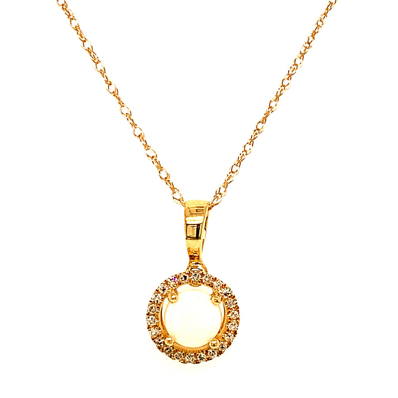 Collar de ópalo con diamantes en oro amarillo 14kt. ANTES: $625.00