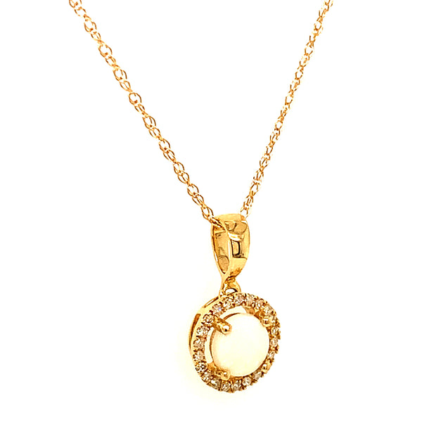 Collar de ópalo con diamantes en oro amarillo 14kt. ANTES: $625.00