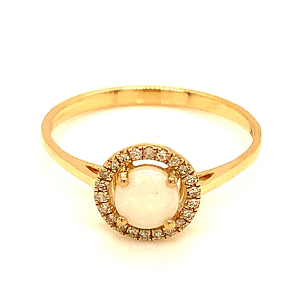 Anillo de Ópalo con diamantes en oro amarillo 14kt.  ANTES: $600.00