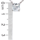 (LD) Collar (Cojín) con diamante de laboratorio en oro blanco 14kt. 43CM D-2.00Cts.