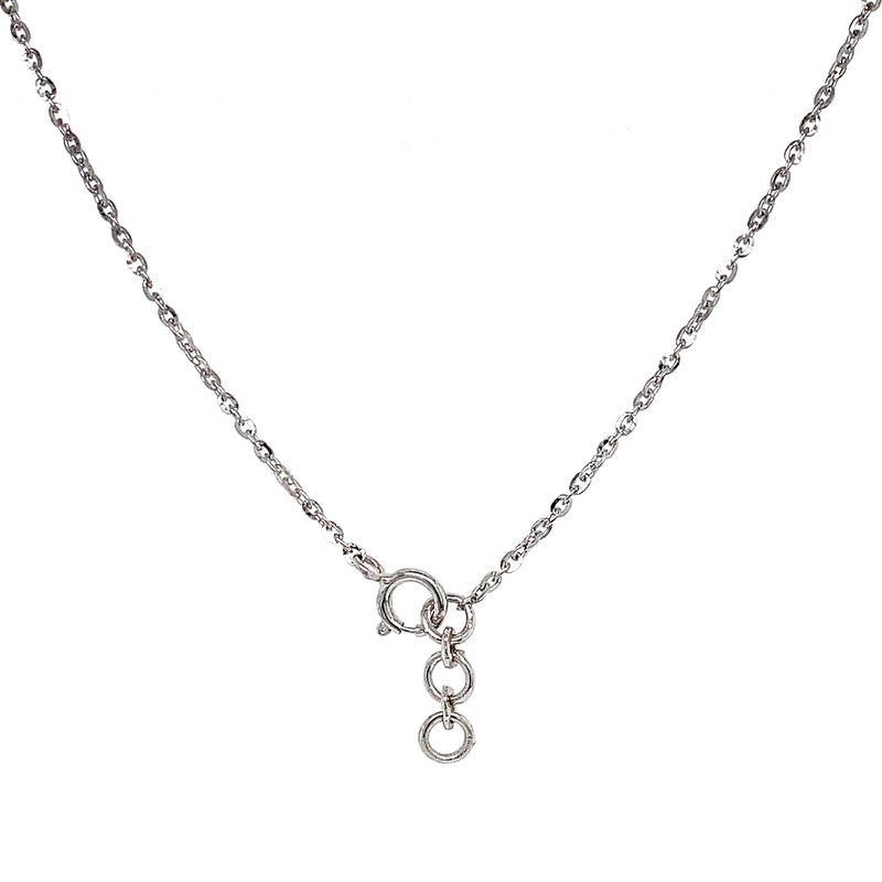 (LD) Collar (Cojín) con diamante de laboratorio en oro blanco 14kt. 43CM D-2.00Cts.