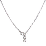 (LD) Collar (corazón) con diamante de laboratorio en oro blanco 14kt. 43CM D-1.00Cts.
