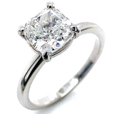 (LD) Anillo con diamante de laboratorio en oro blanco 14kt. D-2.00Cts.