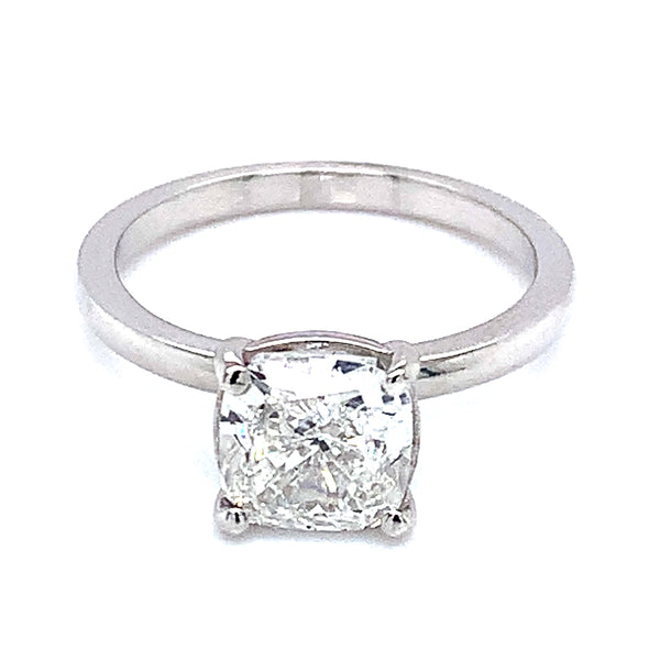 (LD) Anillo con diamante de laboratorio en oro blanco 14kt. D-2.00Cts.