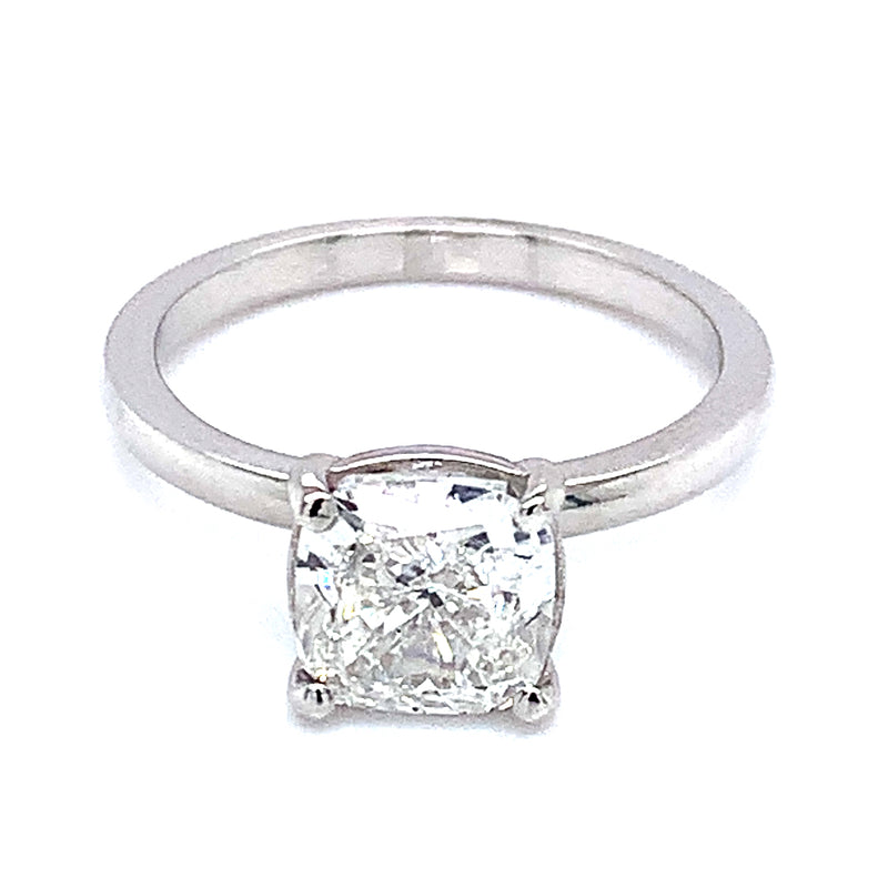 (LD) Anillo con diamante de laboratorio en oro blanco 14kt. D-2.00Cts.