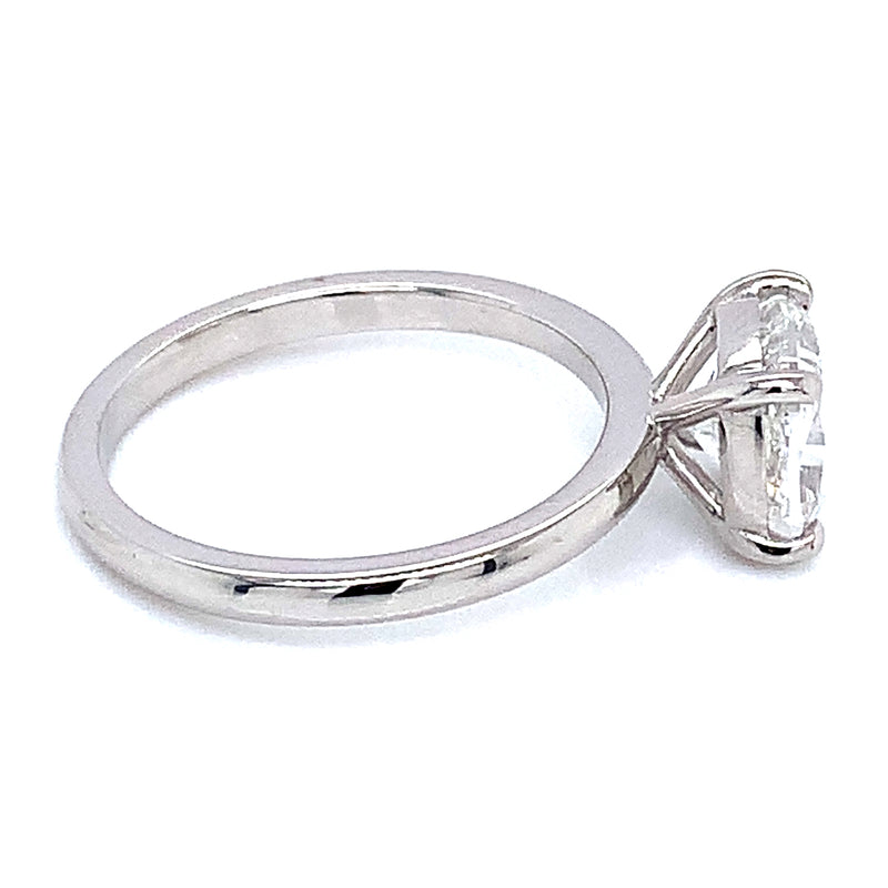 (LD) Anillo con diamante de laboratorio en oro blanco 14kt. D-2.00Cts.