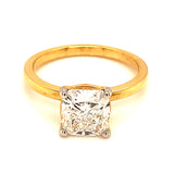 (LD) Anillo con diamante de laboratorio en oro amarillo 14kt. D-2.00Cts.
