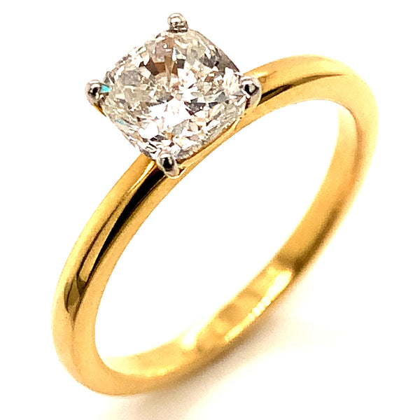 (LD) Anillo con diamante de laboratorio en oro amarillo 14kt. D-1.00Cts.
