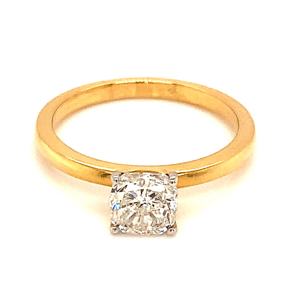 (LD) Anillo con diamante de laboratorio en oro amarillo 14kt. D-1.00Cts.