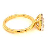 (LD) Anillo con diamante de laboratorio en oro amarillo 14kt. D-2.00Cts.