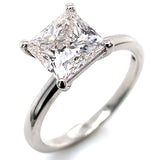 (LD) Anillo con diamante de laboratorio en oro blanco 14kt. D-2.00Cts.