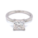 (LD) Anillo con diamante de laboratorio en oro blanco 14kt. D-2.00Cts.