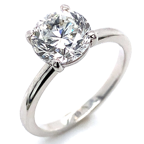 (LD) Anillo con diamante de laboratorio en oro blanco 14kt. D-2.00Cts.