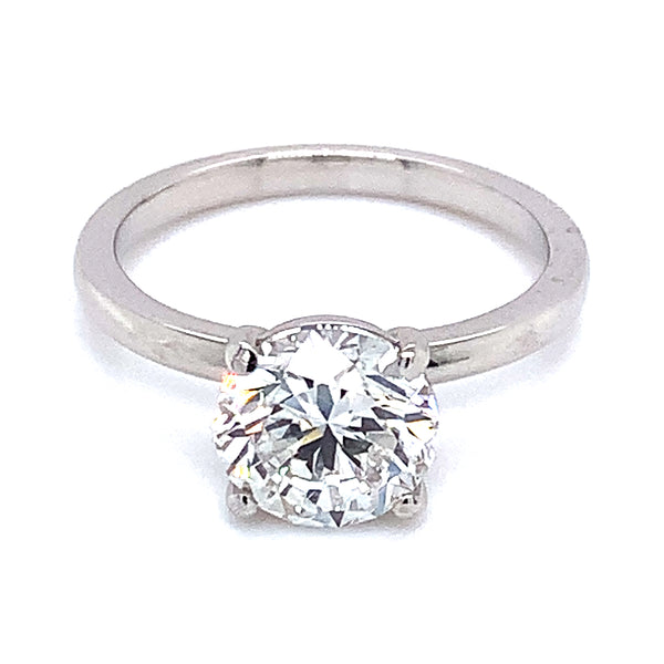 (LD) Anillo con diamante de laboratorio en oro blanco 14kt. D-2.00Cts.