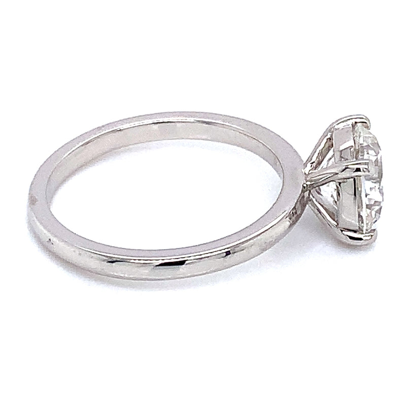 (LD) Anillo con diamante de laboratorio en oro blanco 14kt. D-2.00Cts.