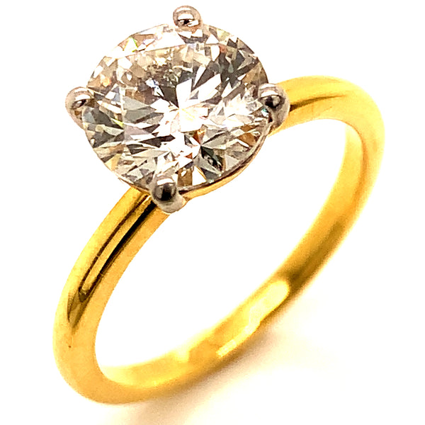 (LD) Anillo con diamante de laboratorio en oro amarillo 14kt. D-2.00Cts.