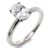(LD) Anillo con diamante de laboratorio en oro blanco 14kt. D-1.00Cts.