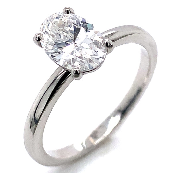(LD) Anillo con diamante de laboratorio en oro blanco 14kt. D-1.00Cts.