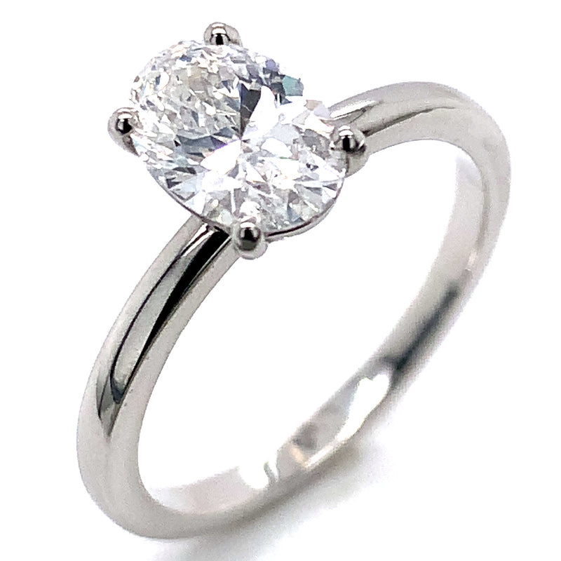 (LD) Anillo con diamante de laboratorio en oro blanco 14kt. D-1.00Cts.