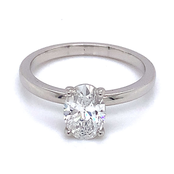 (LD) Anillo con diamante de laboratorio en oro blanco 14kt. D-1.00Cts.