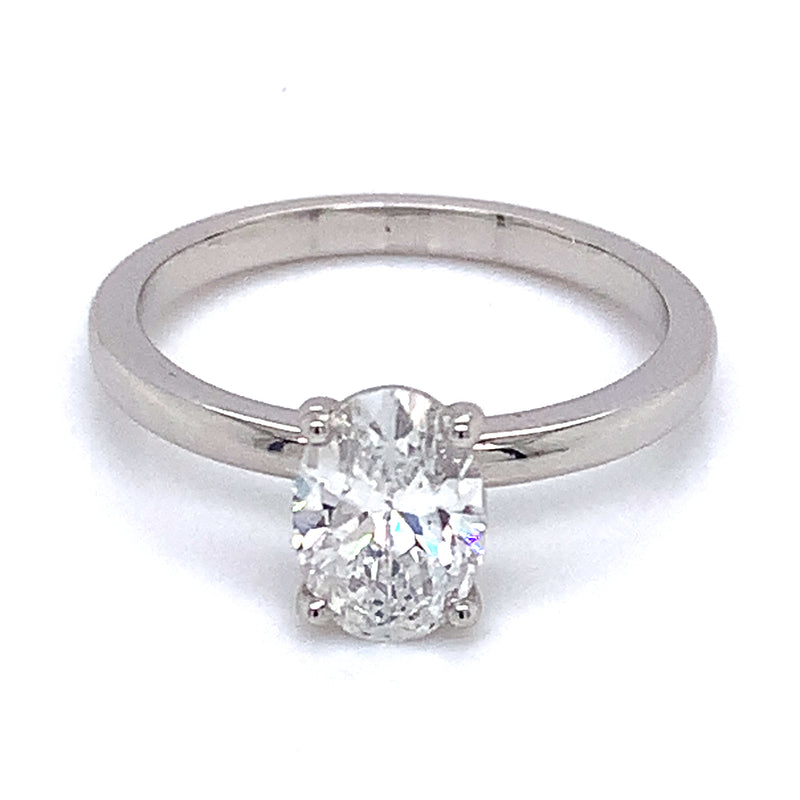 (LD) Anillo con diamante de laboratorio en oro blanco 14kt. D-1.00Cts.