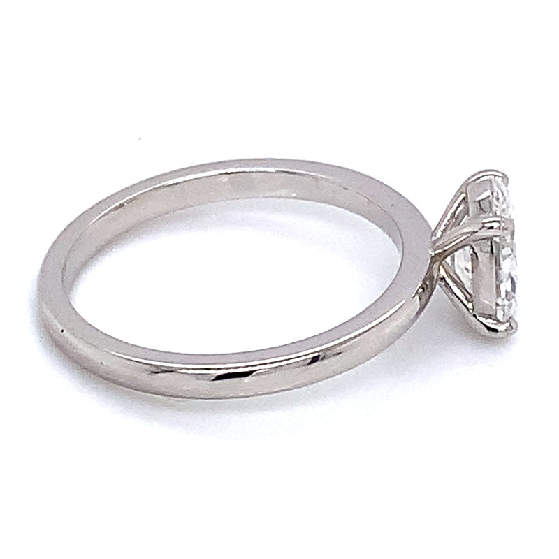 (LD) Anillo con diamante de laboratorio en oro blanco 14kt. D-1.00Cts.
