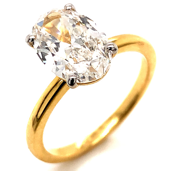 (LD) Anillo con diamante de laboratorio en oro amarillo 14kt. D-2.00Cts.
