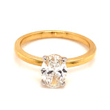 (LD) Anillo con diamante de laboratorio en oro amarillo 14kt. D-1.00Cts.