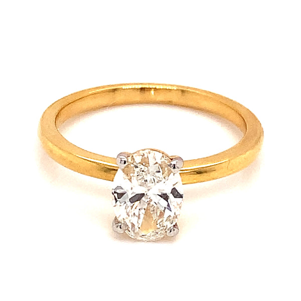 (LD) Anillo con diamante de laboratorio en oro amarillo 14kt. D-1.00Cts.