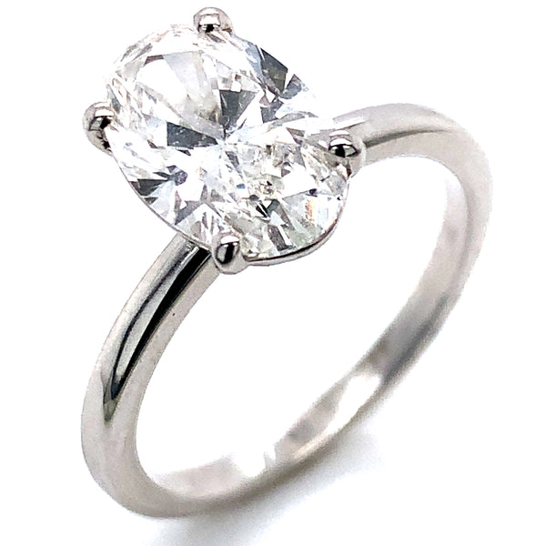 (LD) Anillo con diamante de laboratorio en oro blanco 14kt. D-2.00Cts.